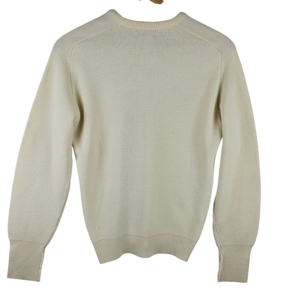 Vintage Tundra Canada V-neck Wool Blend Ivory Sweater Mens Medium Grandpacore - Picture 2 of 16